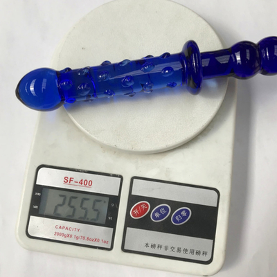 Dildo di vetro Massaggiatore prostatico blu Cristallo di vetro Dildo Sex Toys Per Donne