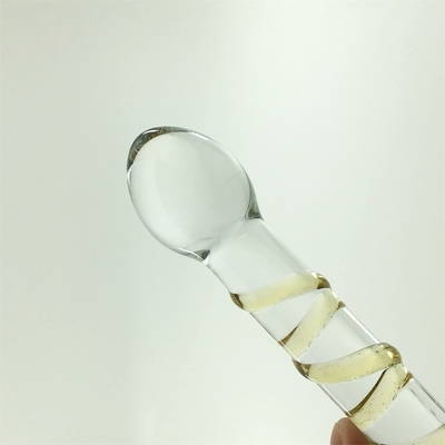 Dildo di vetro colorato Dildos di vetro a doppia testa Dildos analistici di culo grande dildo di vetro per donne