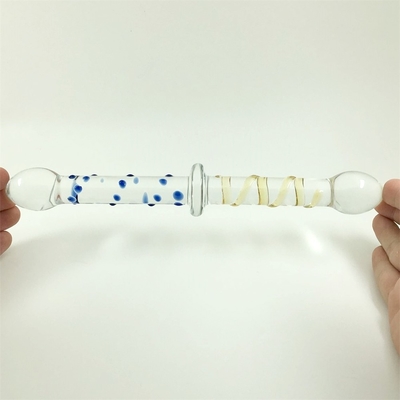 Dildo di vetro colorato Dildos di vetro a doppia testa Dildos analistici di culo grande dildo di vetro per donne