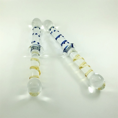 Dildo di vetro colorato Dildos di vetro a doppia testa Dildos analistici di culo grande dildo di vetro per donne