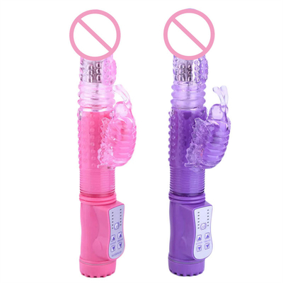 Vibratore di coniglio rotabile Spingendo la testa Dildo Vagina Pussy Sex Toys Vibratore di coniglio