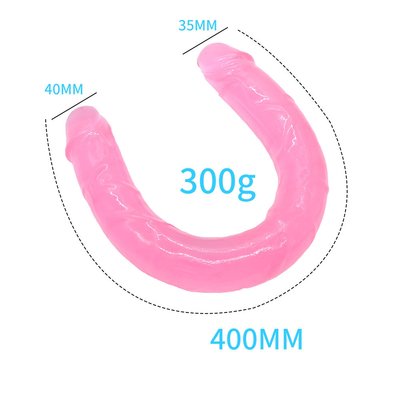 Dildo medico TPE Dildo a forma di U Penis a doppia testa per la masturbazione femminile