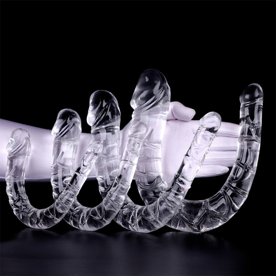 Dildo medico TPE Dildo a forma di U Penis a doppia testa per la masturbazione femminile