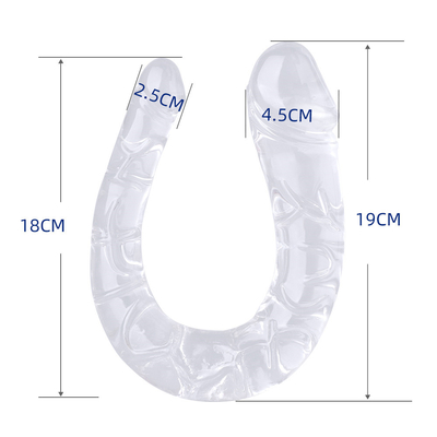 Dildo medico TPE Dildo a forma di U Penis a doppia testa per la masturbazione femminile