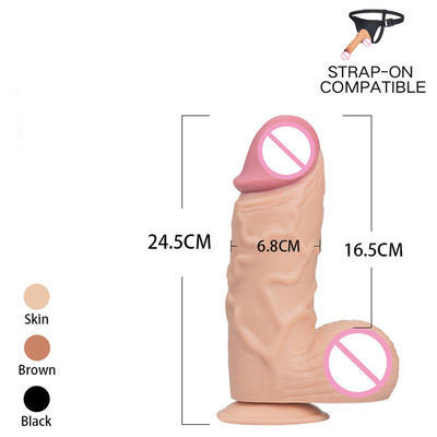Dildos di silicone morbido e grande Tazza di aspirazione realistica Maschio pene artificiale per donna