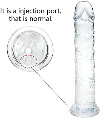 Realistico dildo con gelatina per principianti, 7 pollici di cristallo G-Spot dildo, pene flessibile con ventosa per mani libere Pl