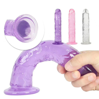 Realistico dildo con gelatina per principianti, 7 pollici di cristallo G-Spot dildo, pene flessibile con ventosa per mani libere Pl