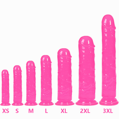 Realistico dildo con gelatina per principianti, 7 pollici di cristallo G-Spot dildo, pene flessibile con ventosa per mani libere Pl