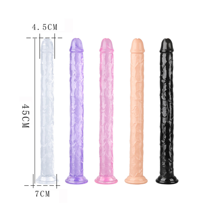 Realistico dildo con gelatina per principianti, 7 pollici di cristallo G-Spot dildo, pene flessibile con ventosa per mani libere Pl