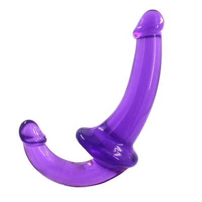 Erotici doppio estremo di alta trasparenza TPE pene strapon pene lesbico giocattoli sessuali dildo senza cinghia