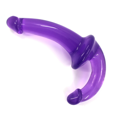 Erotici doppio estremo di alta trasparenza TPE pene strapon pene lesbico giocattoli sessuali dildo senza cinghia