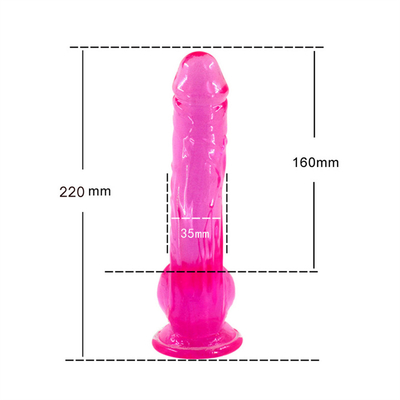 Un enorme pene naturale e sicuro per il corpo con una forte ventosa, un dildo per mani libere, un cazzo con un albero curvo e palle per la vagina.