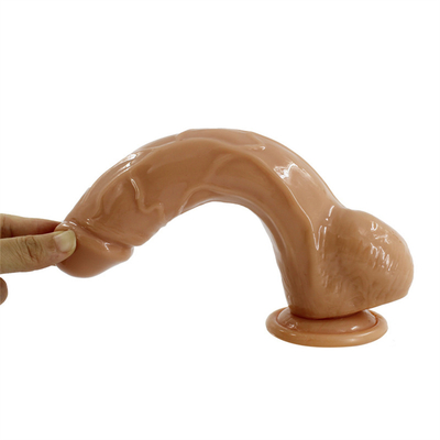 Un enorme pene naturale e sicuro per il corpo con una forte ventosa, un dildo per mani libere, un cazzo con un albero curvo e palle per la vagina.