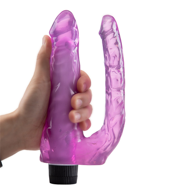 Nuovo arrivo giocattoli sessuali femminili vibranti doppio dildo TPE vibratore in promozione