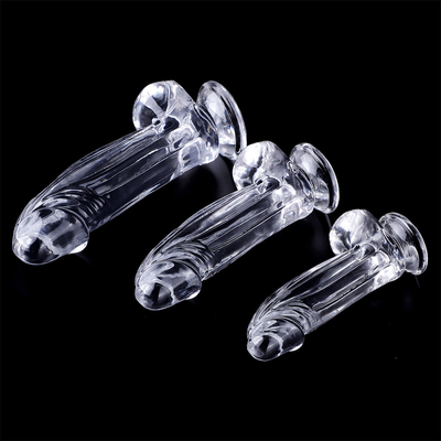 Dildos realistici Dildo trasparente con tazza di aspirazione giocattolo sessuale a mani libere gelatina Dildo materiale sicuro per il corpo e giocattoli sessuali per adulti per W