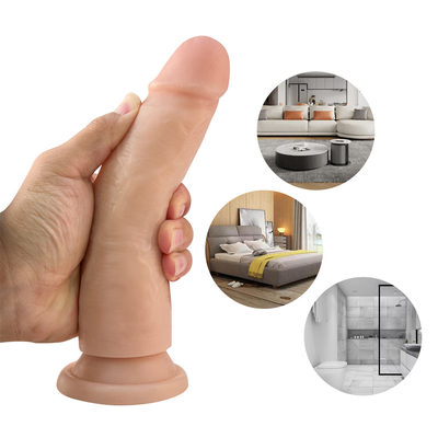 Negozio di sesso per adulti all'ingrosso Femminile di silicone Dildo morbido Realistic Femminile masturbatore giocattolo del pene per donna