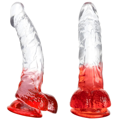 Penis artificiale con gelatina morbida Diverse dimensioni Dick Toy per adulti Colorato Penis di gomma di cristallo Grande dildo realistico per donna