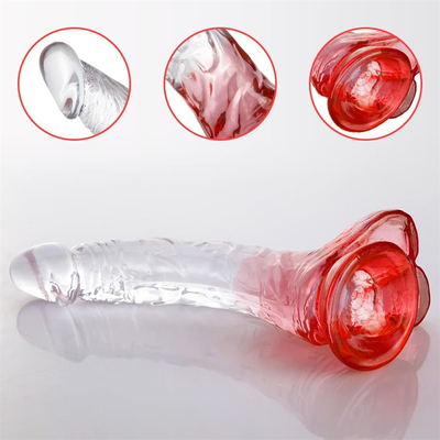 Penis artificiale con gelatina morbida Diverse dimensioni Dick Toy per adulti Colorato Penis di gomma di cristallo Grande dildo realistico per donna