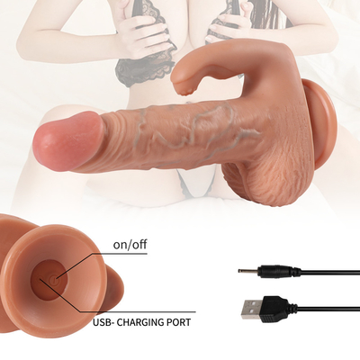 Vibrazione a controllo remoto Grande dimensione pene artificiale riscaldato e vibratore adulto giocattolo sessuale lesbica dildo femminile