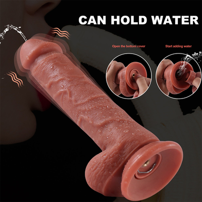 Fabbrica cinese Realistic Pushing Female Masturbazione Liquid Silicone Wireless Remote Control Vibratore telescopico Dildo