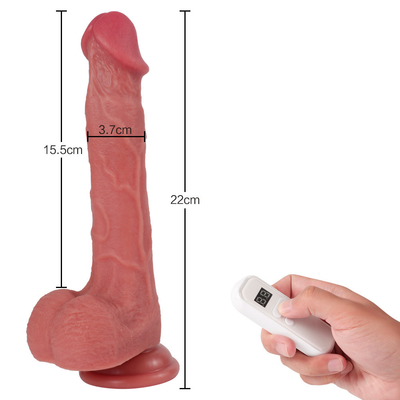 Controllo remoto wireless Silicone Penis Masturbazione femminile Prodotti per adulti Sex Toy Riscaldamento Telescopico Dildo Vibratori