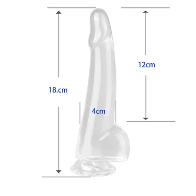 Realistico Dildo trasparente 8,6 pollici trasparente Glance piccole grosso spessore Dildo con ventosa flessibile Jelly Penis Dong Sex To