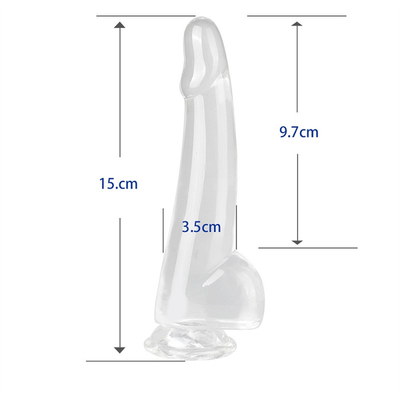 Realistico Dildo trasparente 8,6 pollici trasparente Glance piccole grosso spessore Dildo con ventosa flessibile Jelly Penis Dong Sex To