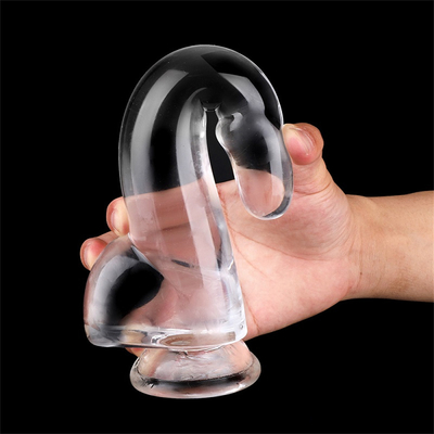 Realistico Dildo trasparente 8,6 pollici trasparente Glance piccole grosso spessore Dildo con ventosa flessibile Jelly Penis Dong Sex To