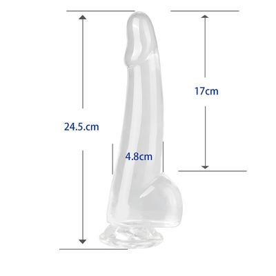 Realistico Dildo trasparente 8,6 pollici trasparente Glance piccole grosso spessore Dildo con ventosa flessibile Jelly Penis Dong Sex To