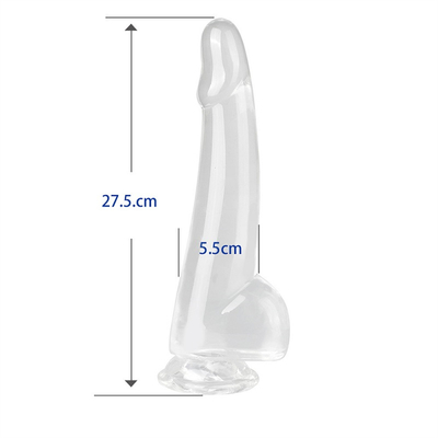 Realistico Dildo trasparente 8,6 pollici trasparente Glance piccole grosso spessore Dildo con ventosa flessibile Jelly Penis Dong Sex To