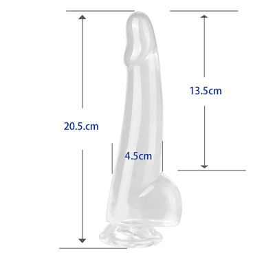 Realistico Dildo trasparente 8,6 pollici trasparente Glance piccole grosso spessore Dildo con ventosa flessibile Jelly Penis Dong Sex To