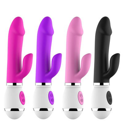 Ingrosso USB ricarica 12 velocità massaggio dildo per donne orgasmo masturbazione doppio vibratore