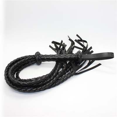 Bdsm tessitura Pu pelle Led frusta Multiple nero e rosso intrecciato corda cavallo frusta sesso popolare sm bdsm schiavo feticismo