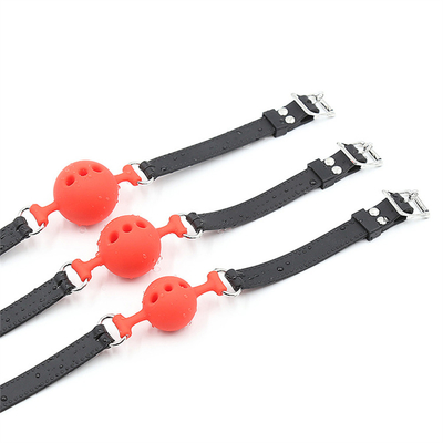 Balla di silicone, bocca respirante con cintura di silicone per il gioco per adulti