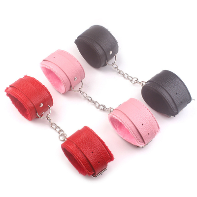 Manicotte pelose di pelliccia Manicotte da sesso in pelle Giocattoli erotici per adulti bdsm Dispositivi di contenimento Catene SM manette di schiavitù