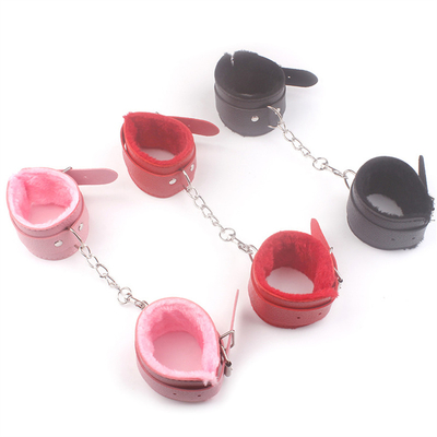 Manicotte pelose di pelliccia Manicotte da sesso in pelle Giocattoli erotici per adulti bdsm Dispositivi di contenimento Catene SM manette di schiavitù