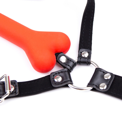 SM Dog Bone Mouth Gag Plug Silicone BDSM Pelle coppie Flirtando Ritenuta Giocattoli Adulti Per Coppia
