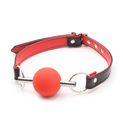 Adulto SM Bondage Gear Bocca Ball Gag Con PU cuoio Strap Fetish Couple Restraint giocattoli