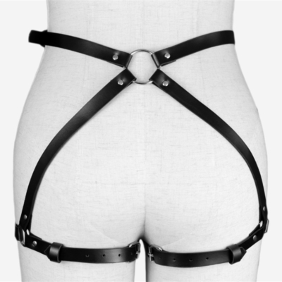 Giarrettiera di pelle punk regolabile cintura cintura sesso corpo gambe imbracatura BDSM femminile