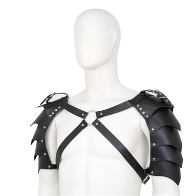 Ultimo Cool Design BDSM Bondage Fetish Uomo Spalla Falsa Pelle Gay Nera Cintura al petto