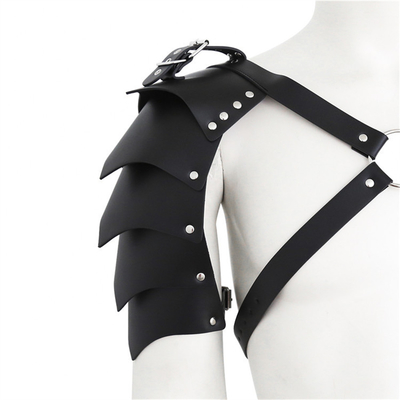 Ultimo Cool Design BDSM Bondage Fetish Uomo Spalla Falsa Pelle Gay Nera Cintura al petto