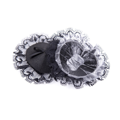 Patch di cuoio pizzo nero PU sexy copertina del capezzolo Pastes del seno salute sessuale Bowknot SM copertina del capezzolo