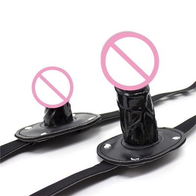 SM Adult Erotica Dildo Mouth Plugs Dildos lunghi neri Per il sesso Bocca aperta Bondage Gag Prodotti alternativi per adulti Erotica M
