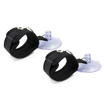 Manette di cotone nero da schiavitù con forte aspiratore per giochi di cosplay