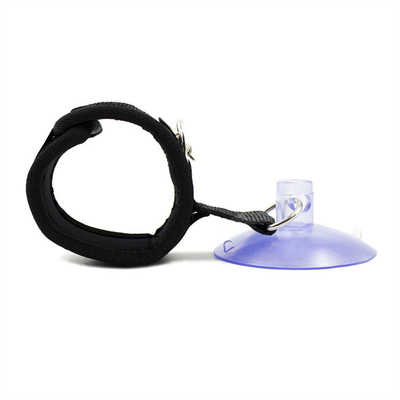 Manette di cotone nero da schiavitù con forte aspiratore per giochi di cosplay