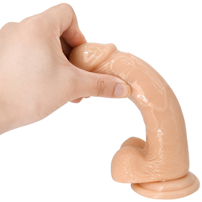 Dildos realistici che sembrano lucidi per la pelle Dildos con ventosa per mani libere Materiale sicuro per il corpo e giocattoli sessuali per adulti