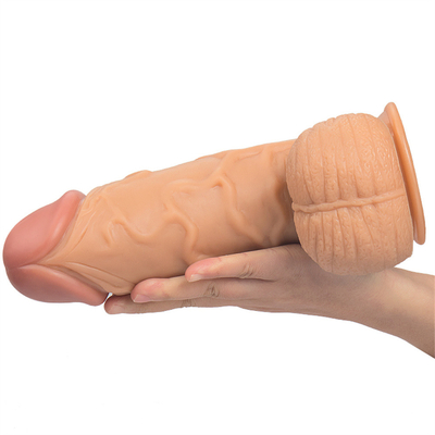 Dildos di silicone morbido e grande Tazza di aspirazione realistica Maschio pene artificiale per donna