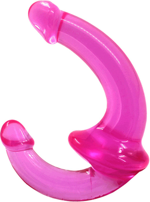 Erotici doppio estremo di alta trasparenza TPE pene strapon pene lesbico giocattoli sessuali dildo senza cinghia