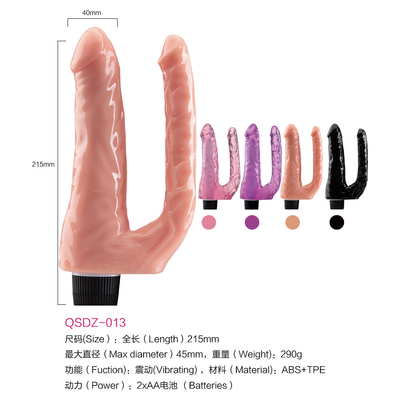 Nuovo arrivo giocattoli sessuali femminili vibranti doppio dildo TPE vibratore in promozione