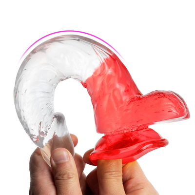 2024 hot sell TPR COLORFUL CLEAR curving dildo per uomini e donne
